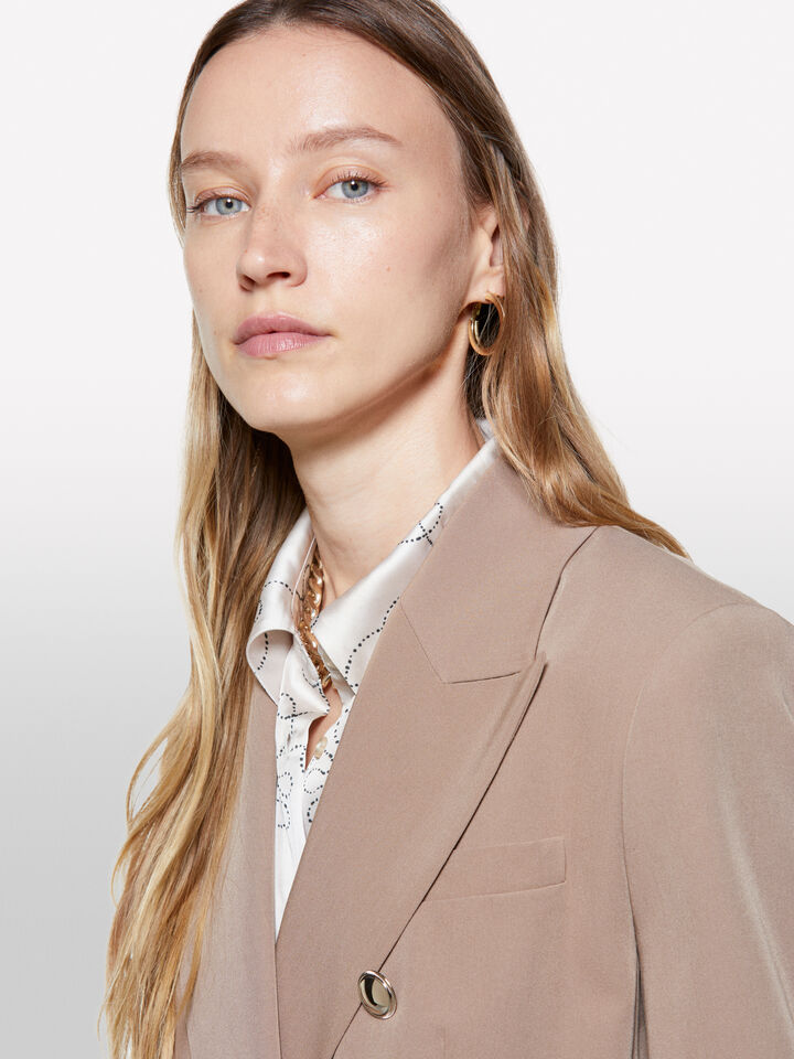 Brown blazer with gold buttons - women's blazers - Brown | Sisley image number 4